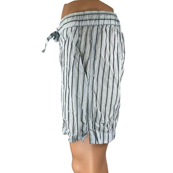 Zara Men's Blue Multicolor Striped Drawstring Straight Casual Shorts Size L - Picture 2 of 5